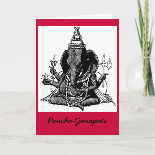 Seated Ganesh Line Drawing Holiday Card