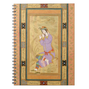 Seated girl curling her hair into ringlets, from t notebook