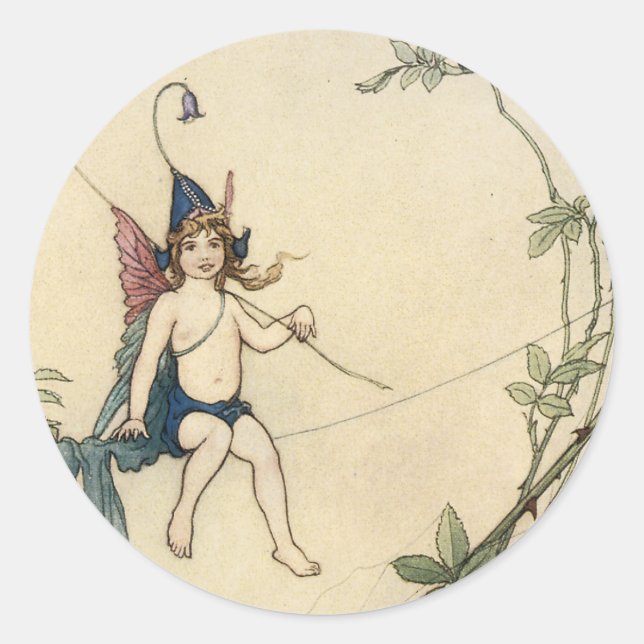 Seated on a Spider's Thread Classic Round Sticker (Front)