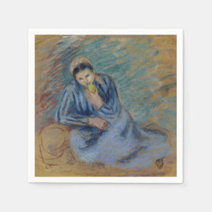 Seated Peasant Woman Crunching an Apple Napkins