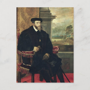 Seated Portrait of Emperor Charles V  1548 Postcard