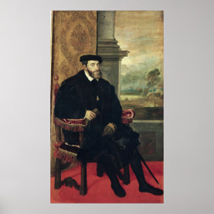 Seated Portrait of Emperor Charles V 1548 Poster