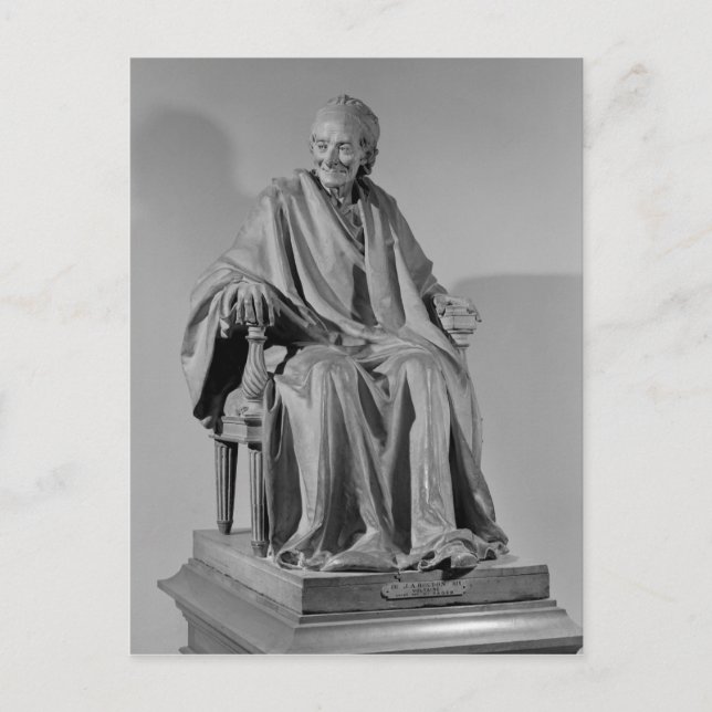 Seated sculpture of Voltaire Postcard (Front)
