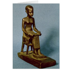 Seated statue of Imhotep  holding an open