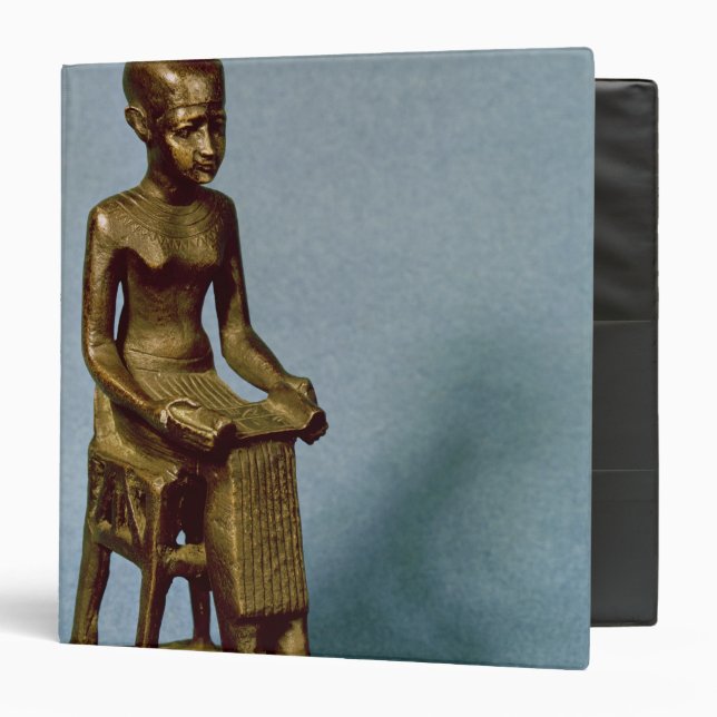 Seated statue of Imhotep  holding an open Binder (Front/Inside)