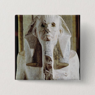 Seated statue of King Djoser 2 Inch Square Button