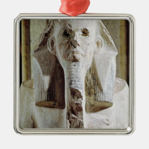 Seated statue of King Djoser Metal Ornament