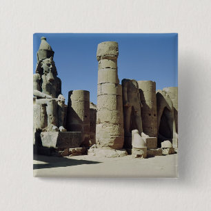 Seated statue of Ramesses II 2 Inch Square Button