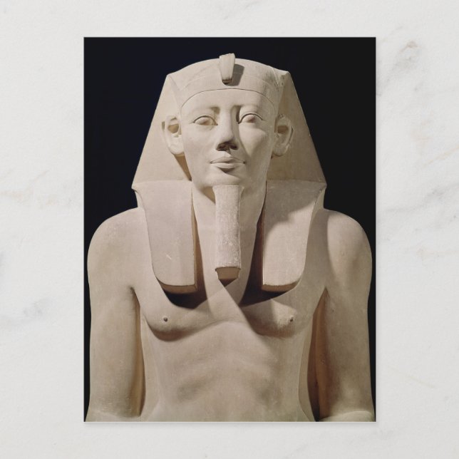 Seated statue Sesostris I ,originally Mortuary Postcard (Front)