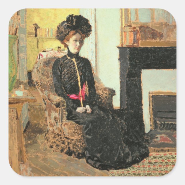 Seated Woman, 1901 Square Sticker (Front)
