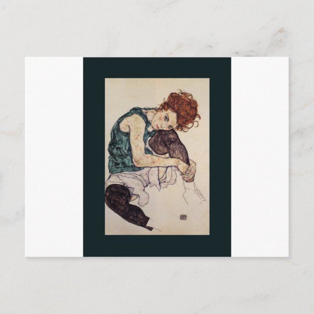 Seated Woman  Egon Schiele Austrian Painter 1917 Postcard (Front)