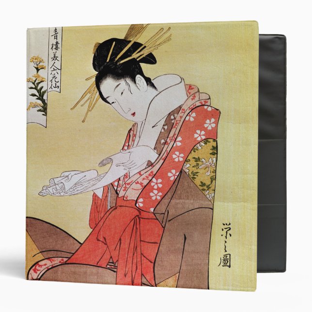 Seated Woman Reading Binder (Front/Inside)