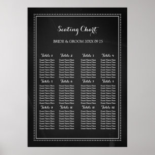 Seating Chart 12 Tables 96 Guest Chalkboard
