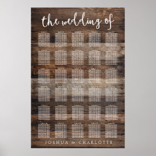 SEATING CHART 251-300   Rustic Wood Lemon Wedding