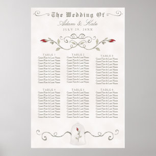 SEATING CHART 31 - 60 Elegant Red Rose Wedding