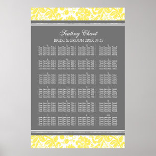 Seating Chart Alphabetical Yellow Damask