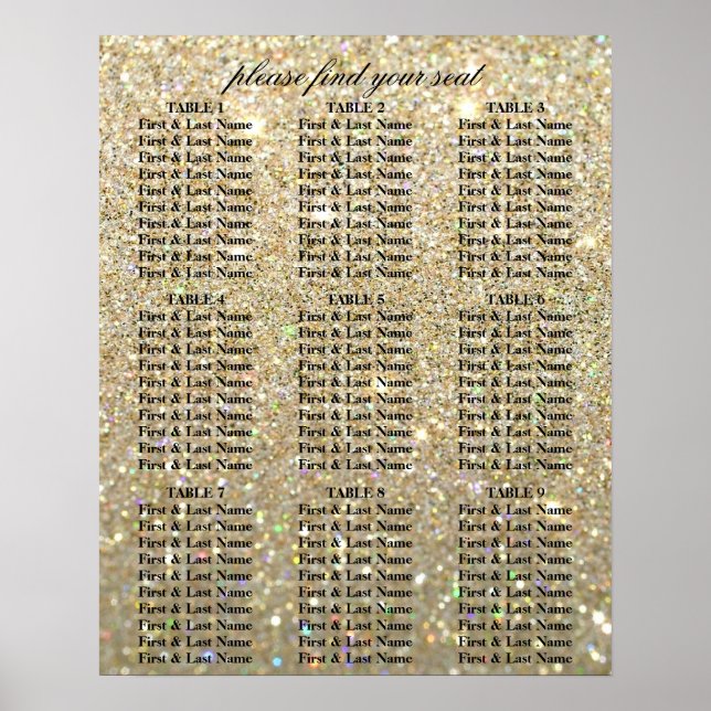 Seating Chart - Gold Glit Fab (Front)