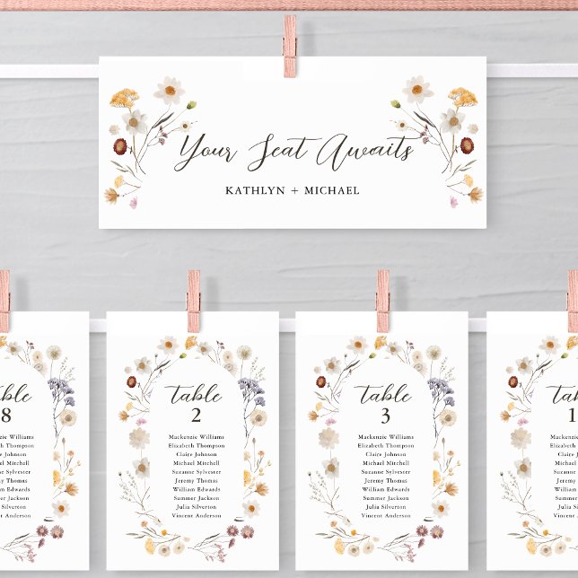 Seating Chart Header Modern Boho Wildflower Card (Creator Uploaded)