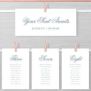 Seating Chart Header Modern Dusty Blue Script Card