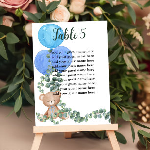 Seating Chart Oh Boy We Can Bearly Wait Table Number