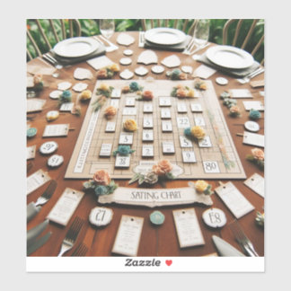 Seating chart stickers for assigning tables at the