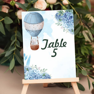 Seating Chart Up Up Away Elephant Hot Air Balloon Table Number
