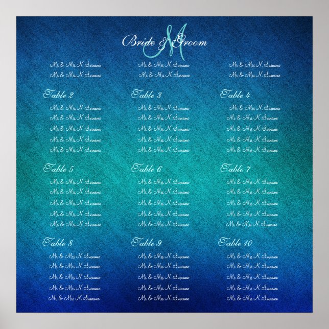 Seating chart wedding birthday party (Front)