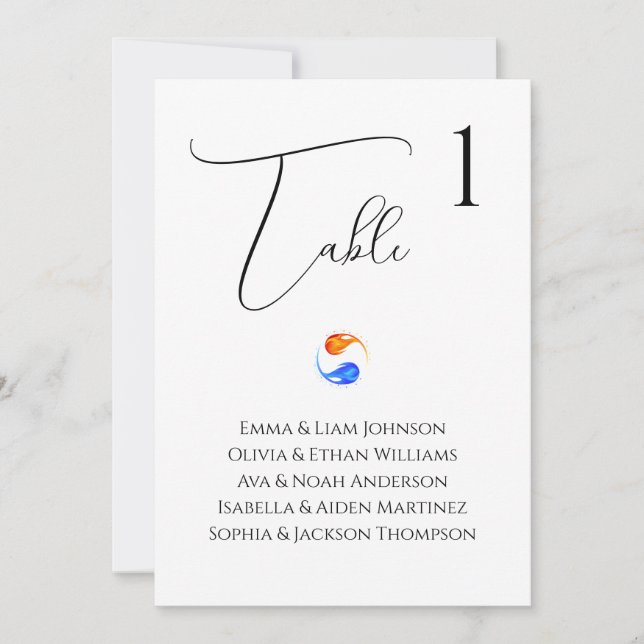 Seating Charts- Wedding-Twin Flames-White- Invitation (Front)