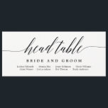 Seating Plan Head Table Card - Modern Script<br><div class="desc">Plan a stylish celebration with this modern invitation that your guests will adore. 
Design by © berryberrysweet . Printable digital files are available! Visit our website at www.berryberrysweet.com for more details!</div>