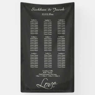 Seating Plan Personalized Faux Chalkboard Wedding Banner