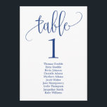 Seating Plan Table Card Lovely Calligraphy Navy<br><div class="desc">Plan a stylish celebration with this modern invitation that your guests will adore. 
Design by © berryberrysweet . Printable digital files are available! Visit our website at www.berryberrysweet.com for more details!</div>