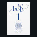 Seating Plan Table Card Lovely Calligraphy Navy<br><div class="desc">Plan a stylish celebration with this modern invitation that your guests will adore. 
Design by © berryberrysweet . Printable digital files are available! Visit our website at www.berryberrysweet.com for more details!</div>
