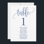 Seating Plan Table Card Lovely Calligraphy Navy<br><div class="desc">Plan a stylish celebration with this modern invitation that your guests will adore. 
Design by © berryberrysweet . Printable digital files are available! Visit our website at www.berryberrysweet.com for more details!</div>