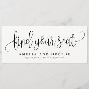 Seating Plan Title Card - Lovely Calligraphy