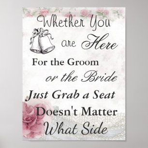 Seating Poster for Wedding, Vintage Floral Theme