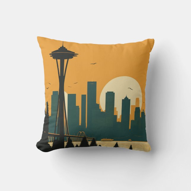SEATTLE #1 THROW PILLOW (Front)