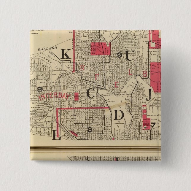 Seattle 2 Inch Square Button (Front)