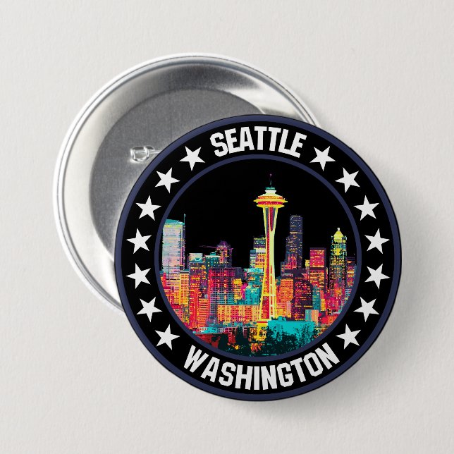 Seattle                                            3 inch round button (Front & Back)