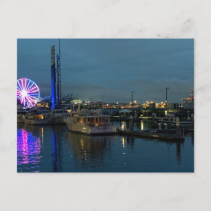 Seattle at Night City Photography  Postcard