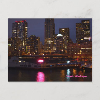 Seattle at Night Postcard