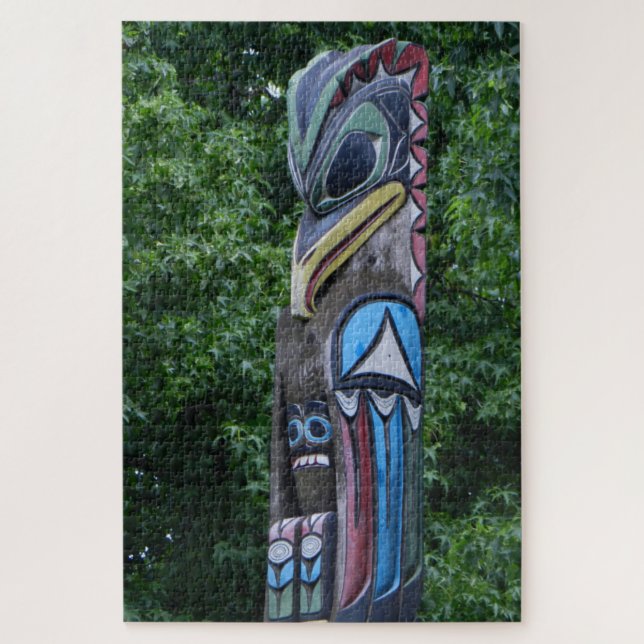 Seattle Bird Topped Totem Pole Jigsaw Puzzle (Vertical)