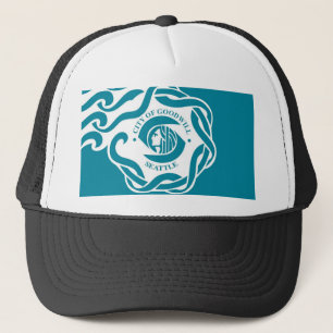 seattle city flag united state america Washington Trucker Hat