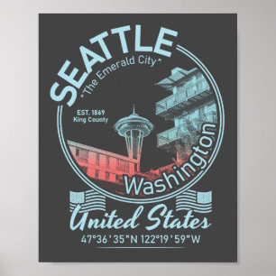 SEATTLE CITY ICON - WASHINGTON VINTAGE POSTER