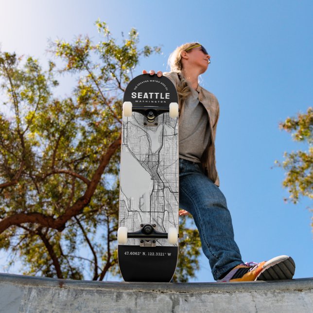 Seattle City Map Skateboard (Outdoor 1)
