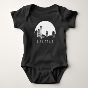 Seattle City Skyline Baby Bodysuit