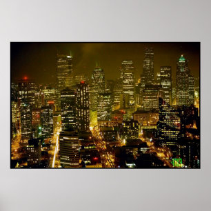 Seattle city view poster