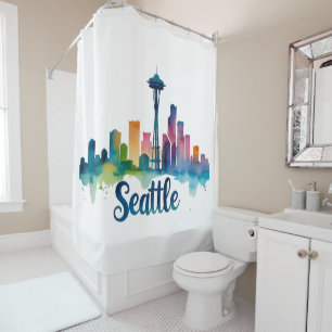 Seattle City watercolor Skyline