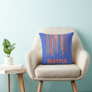 Seattle Drizzle Throw Pillow