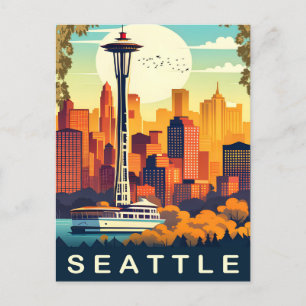 Seattle, Duwamish River, Cruising, Travel Postcard
