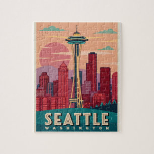 Seattle - Emerald City Skyline  Jigsaw Puzzle